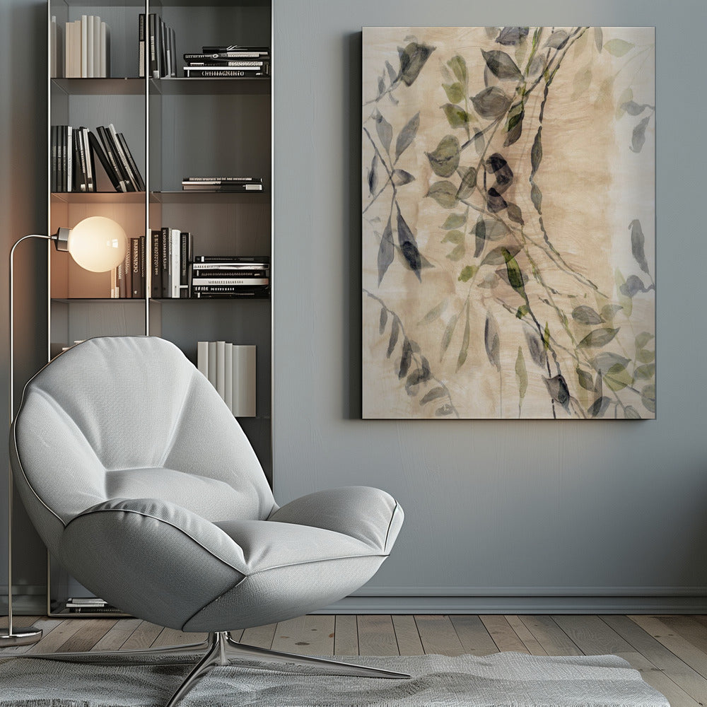 Wall art Colour Washed Leaves No3