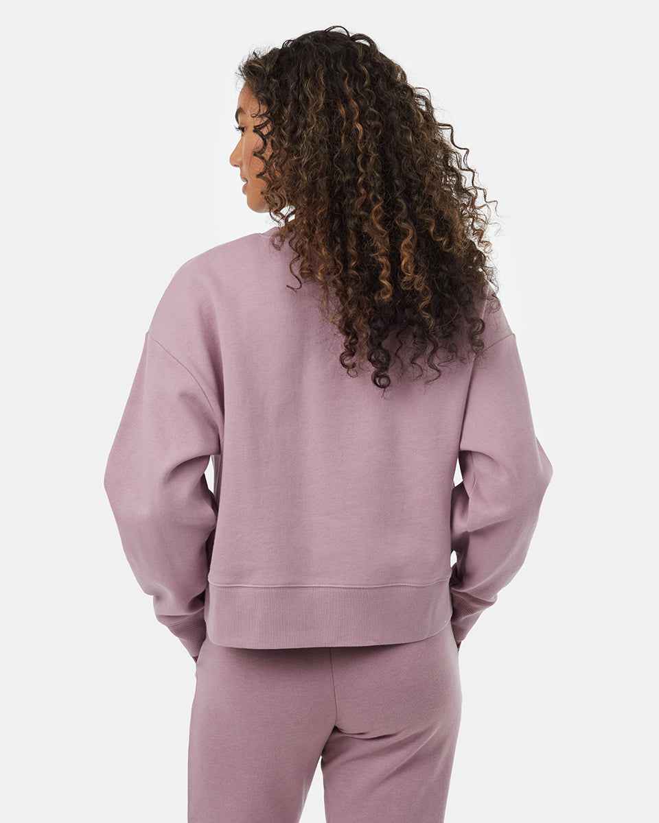 Recycled Cotton Oversized Cropped Crew