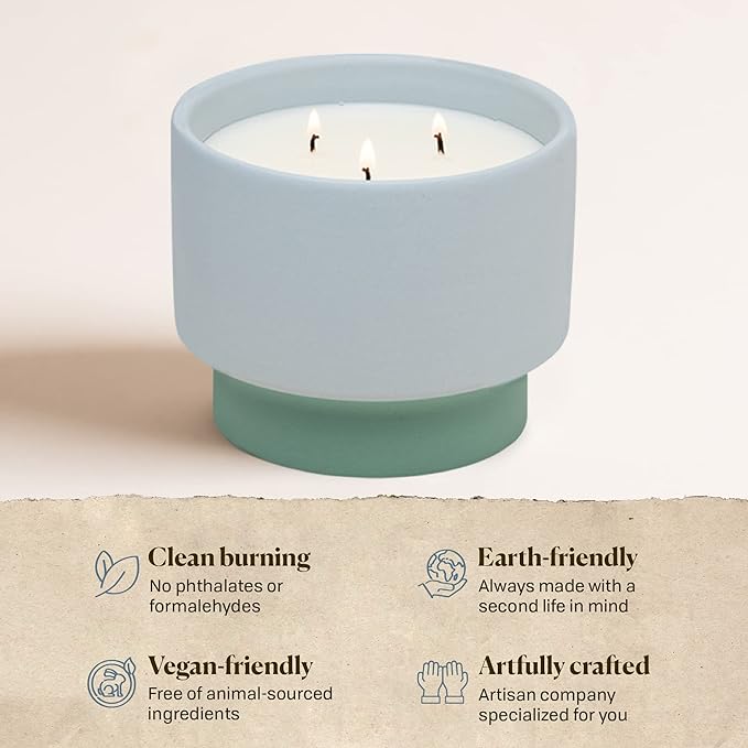 Color Block 16 oz Candle - Saltwater Suede by Paddywax