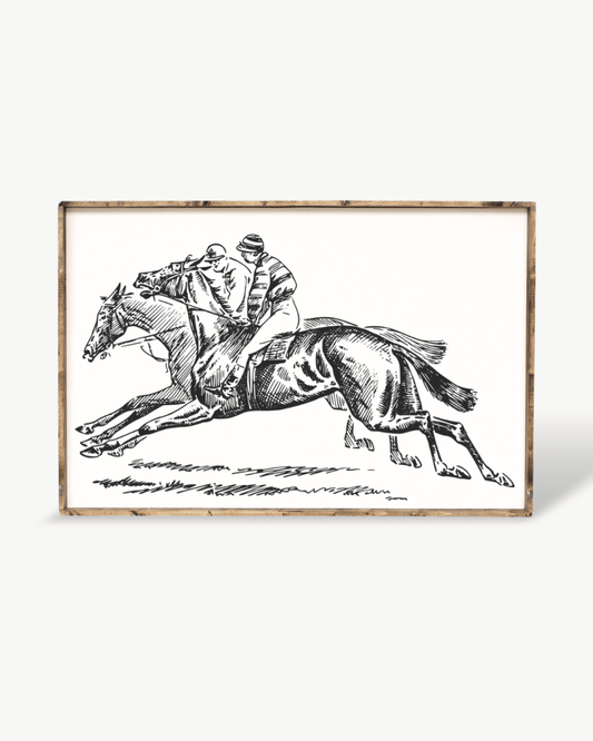 Racehorses Wood Sign - AURABAGS SHOP