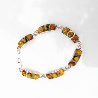 Helios Arc Bracelet | Sterling Silver Baltic Amber Bracelet | Tears of the Sun