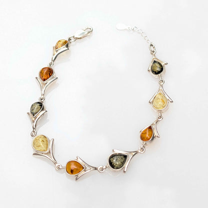 Solar Ascend Bracelet | Sterling Silver Baltic Amber Bracelet | Tears of the Sun
