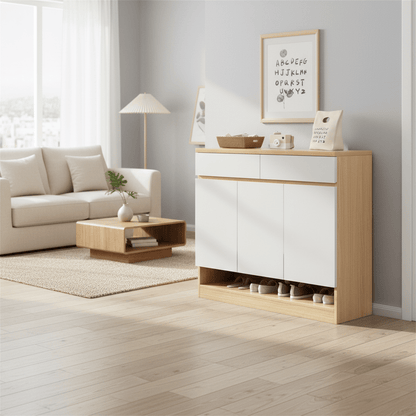 SC52 Weißer Schuhschrank