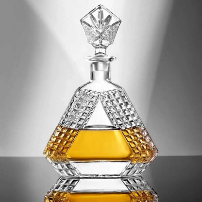 Triangle Whiskey Decanter – Handcrafted Glass Gift Set