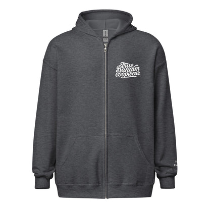Retro Chickens Against Fascism Unisex heavy blend zip Bunny Hug (Hoodie)