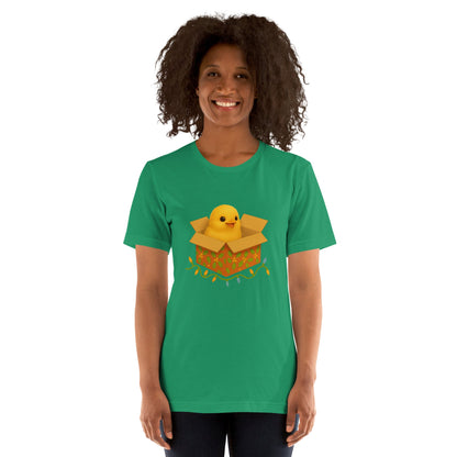 Chickmas Chick in a box Unisex t-shirt