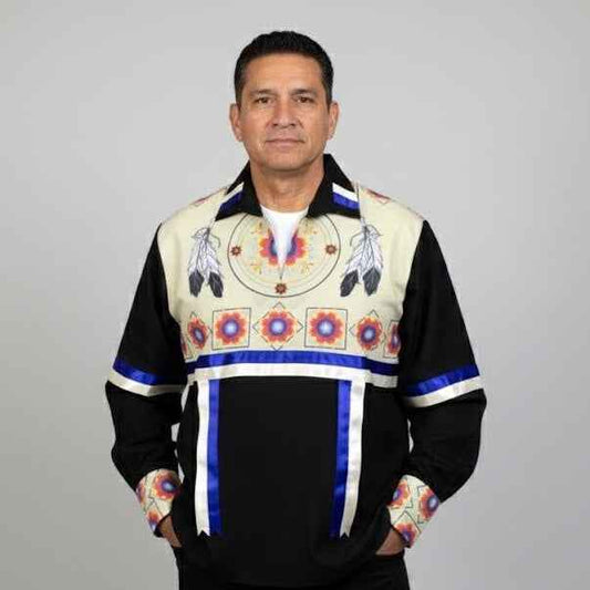 Ribbon Shirt with feathers