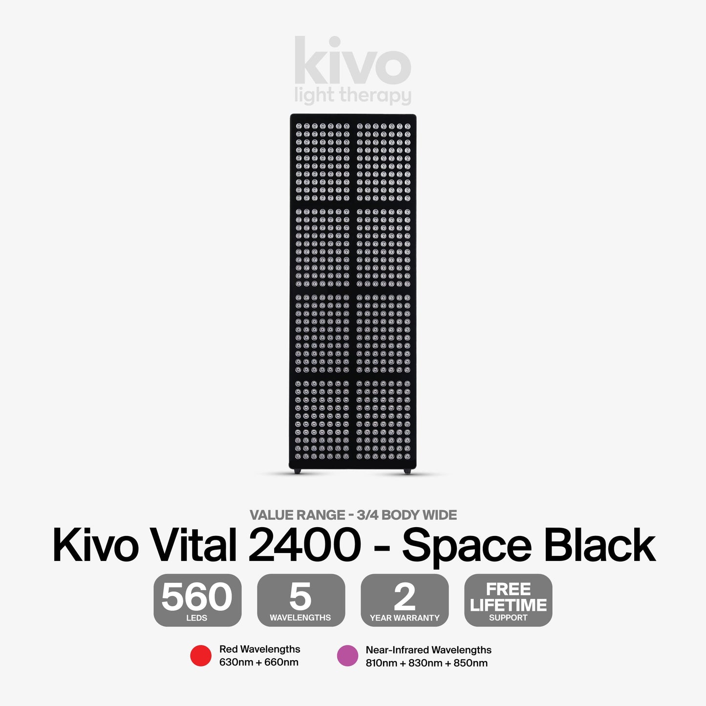 Kivo Vital 2400: Large Wide Body Red Light Therapy Panel
