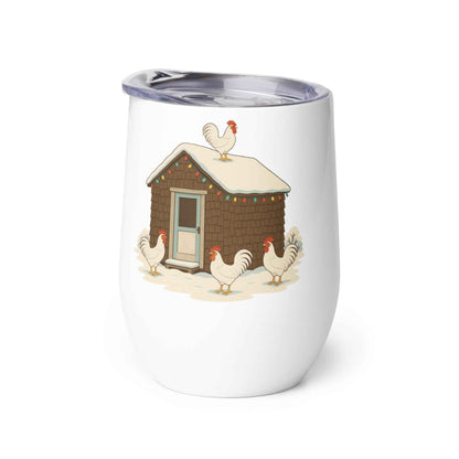 Chickmas Deck the Leghorn Wine Tumbler